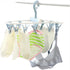 Clothes Drying Racks 2 Pack Small Folding Portable Underwear Hangers with Clips Socks 12 Clips 360° Rotatable Hook for Drying Towels Bras Baby Clo...