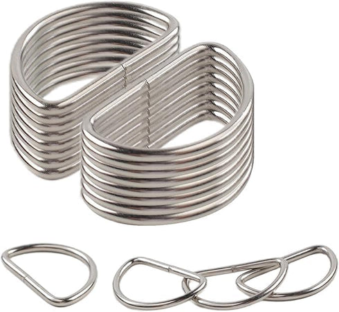 10pcs/Pack 1-1/2 inch Metal D Ring Semi-Circular Non Welded Nickel Plated for Hardware Bags Ring Hand DIY Accessories(Nickel, Webbing Size 38mm)...