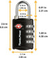 3 Pack TSA Luggage Locks with 4 Digit Combination – Heavy Duty Set Your Own Padlocks for Travel, Baggage, Suitcases & Backpacks - Black...