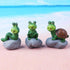3Pcs Animal Sculpture Frog Ornament Turtle Resin Statue Animal Statue for Micro Landscape Flowerpot Lawn Yard Garden Fish Tank Ornament...