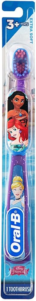 Oral-B Princess Toothbrush for Little Girls, Children 3+, Extra Soft, Cinderella Characters - 1 Count...