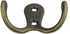 6 Pcs Double Prong Robe Hooks, Dual Coat Hooks Wall Mounted Hanging Clothes for Bathroom Bedroom Door Wall Retro Metal Cloth Hanger Double Coat Ho...