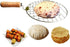 Steel Roasting Roti Jali Wooden Handle with Tong and Pincer Set Roaster,Cooking Rack,Papad Grill,Chapati Grill,Roaster,Food Tong (Round Jali with ...