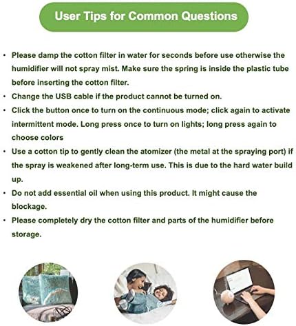 Upgraded Ultrasonic Ultra-Quiet USB Cute Cool Mist Mini Humidifier, for Kids Baby Nursery Bedroom, 7-Color Lights 2 Mist Mode Auto Shutoff Whisper...