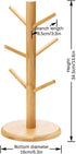 LZYMSZ Coffee Cup Holder, Bamboo Mug HolderTree with 6 Hooks,Standing Rack for Kitchen Counter Decor Organizer,Tea Cups Holder,Coffee Bar Accessor...