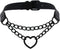 Heart Leather Choker Punk PU Necklace Goth Choker Soft Collar Chain for Women Girls Gifts...