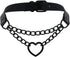 Heart Leather Choker Punk PU Necklace Goth Choker Soft Collar Chain for Women Girls Gifts...