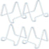 BANBERRY DESIGNS Wire Easel Plate Stands Display Holder White - White Metal - 4 Inch - Pack of 4...