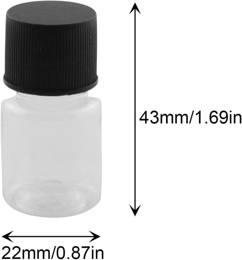 12PCS Transparent Black Lab Wide Mouth Small Plastic Water Bottles Reagent Bottle Liquid Bottle Solid Powder Bottle Plastic Bottles Lab Cylindrica...