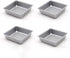 Flunyina 4 Inches Non-Stick Square Cake Pans Set of 4 Carbon Steel Cake Molds for Home Daily Housewarming Wedding Birthday Party Brownie Making...