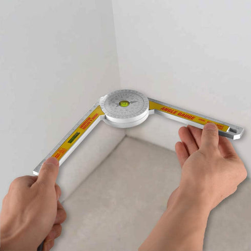 Miter Saw Protractor Angle Ruler, 360 Degree Measure Tool ,Angle Finder Gauge with High Accuracy Bubble Level for Carpenters and All Building Trad...