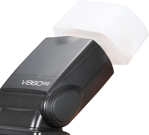 Wihte Flash Diffuser, Camera Flash Light Diffuser, Dome Bounce Light Diffuser Compatible with Godox TT600 TT685II V860II V860III V860II V850III Fl...