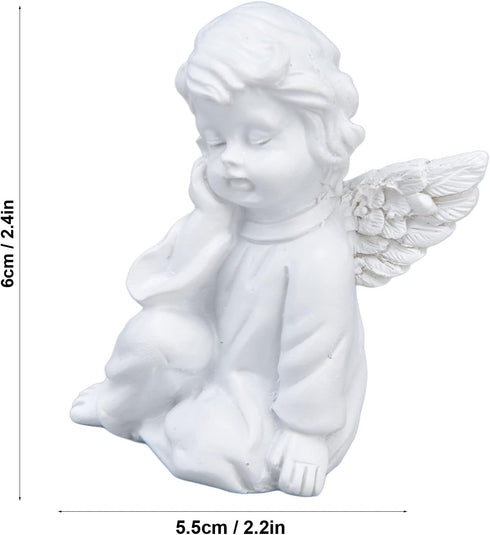 Hapivida Cherub Statue, 2.2×2.4in Resin Cherubs White Angel Statue Figurine Garden Sleeping Cherub Statue Sculpture for Indoor Outdoor Home Decora...