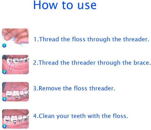 EasyHonor Dental Floss Threaders for Braces, Bridges, and Implants,210 Count (Pack of 6)...