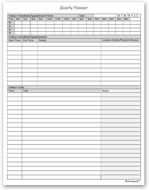 Hourly Planner Notepad. 50 Page Planning Pad w/Appointment Time Block, Task Log List & Note Sections. For Office Work Schedule & Time Management. ...