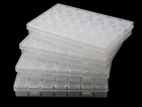 112 Slots 4 Pack 28 Grids Plastic Organizer Box Clear Beads Storage Container Jewelry Case for Art DIY Crafts, Nail Diamonds,Jewelry, Painting...