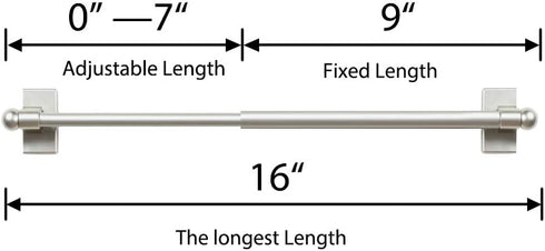 Turquoize 2 Pack Magnetic Curtain Rods, Multi-Use, Adjustable 9-16 inch, Nickel, 2-Pack...