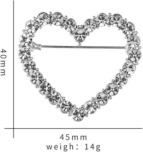 Crystal Love Heart Brooch Pin Valentine's Day Gift Pin Women Girls Hollow Heart Lapel Pin Badge for Mother's Day Gift...