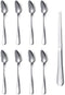 HOMQUEN Grapefruit Spoons 9 Pieces Set, 8 Stainless Steel Grapefruit Spoon and 1 Grapefruit Knife with Titanium Plating, Grapefruit Utensil Set, S...