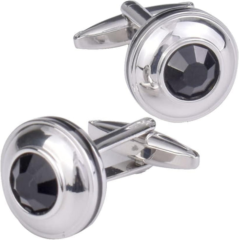 Mens classic cufflinks business wedding shirts gifts (black)...