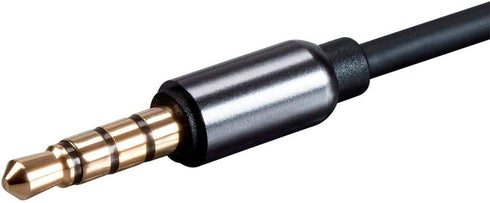 Monoprice Auxiliary Audio Cable - 3.5mm TRRS, Gold Plated, 15 Feet, Black - Onyx Series...