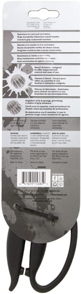Tim Holtz Recoil Scissors - Titanium Coated, Double-Beveled Blades, Black (9.5'')...