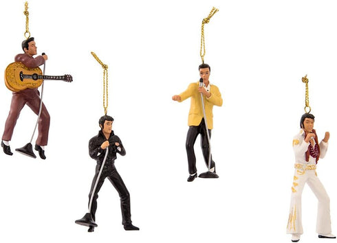 Kurt Adler 2.5-Inch Resin Elvis Presley 4-Piece Ornament Gift Set...