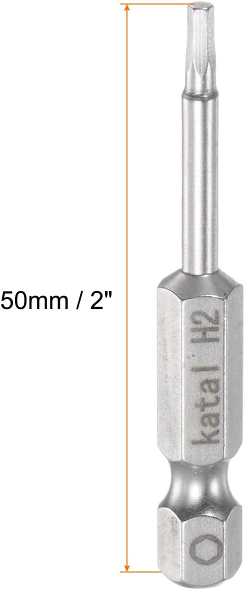 5pcs H2 Hex Screwdriver Bit 1/4" Hex Shank 2" Length Magnetic Screw Driver Power Tool...