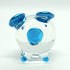 Pig Miniature Figurines Animals Hand Painted Blown Glass Art Collectible Gift Decorate, V1 (Clear Blue)...
