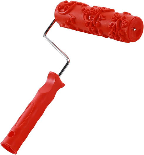 Auniwaig Embossing Rubber Paint Roller Brush Red 12.59 inch for Household Wall Painting Roller EG171T Painting Roller Brick Pattern Roller DIY Wal...