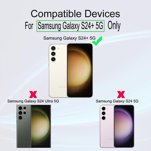 Ibywind 2 Pack Screen Protector For Samsung Galaxy S24+/S24 Plus 5G 6.7",9H Hardness Tempered Glass,With 1Pc Camera Lens Protector,1Pc Back Carbon...
