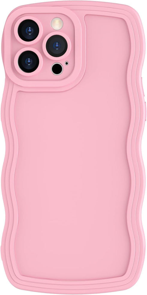 Designed for iPhone 13 Pro Max Case, Cute Curly Wave Edge Phone Cover, Soft Liquid Silicone Camera Protection Phone Case with iPhone 13 Pro Max, P...