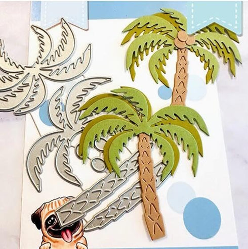 Coconut Leaves Tree Metal Die Cuts,Summer Beach Tree Flower Leaf Cutting Dies Cut Stencils DIY Scrapbooking Decorative Embossing Paper Scrapbookin...