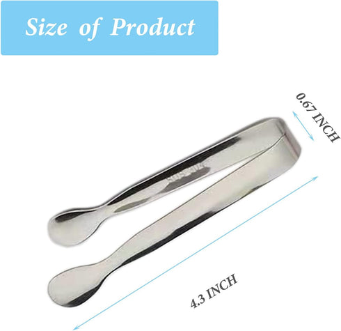 6PCS Ice Tongs Mini Sugar Tongs 4.25Inch Stainless Steel Small Serving Tongs, Small Kitchen Tiny Tongs for Appetizers,Tea Party, Coffee Bar, Desse...