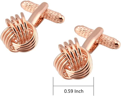 Twist Knot Cufflinks in Gift Case Cuff Links for Men Lady Daily Shirt Buttons Business Wedding Gift Party Tuxedo Shirt Accessory...