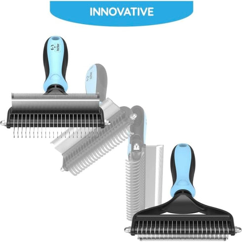 Dog Brush and Cat Brush – 2 Sided Pet Grooming Tool for Deshedding, Mats & Tangles Removing – No More Nasty Shedding and Flying Hair...
