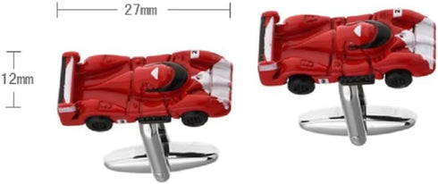 Race Car Auto Racing Race Le Mans F1 Red Formula One Pair Cufflinks in a Presentation Gift Box & Polishing Cloth...