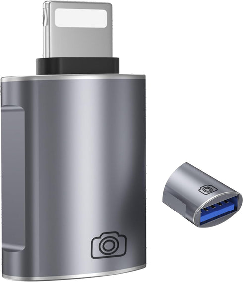 Lightning to USB Adapter, USB to iO-S OTG3.0 Adapter (1 Piece), Compatible with The Connection Between IP-Hone and Products Such as Cameras, USB D...