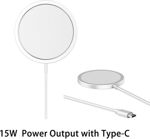 Desk Phone Stand with 3ft 15W Type-C Magnetic Wireless Charger Compatible with MagSafe iPhone 15/14/13/12 Series for Office,Study Room Desktop, Be...