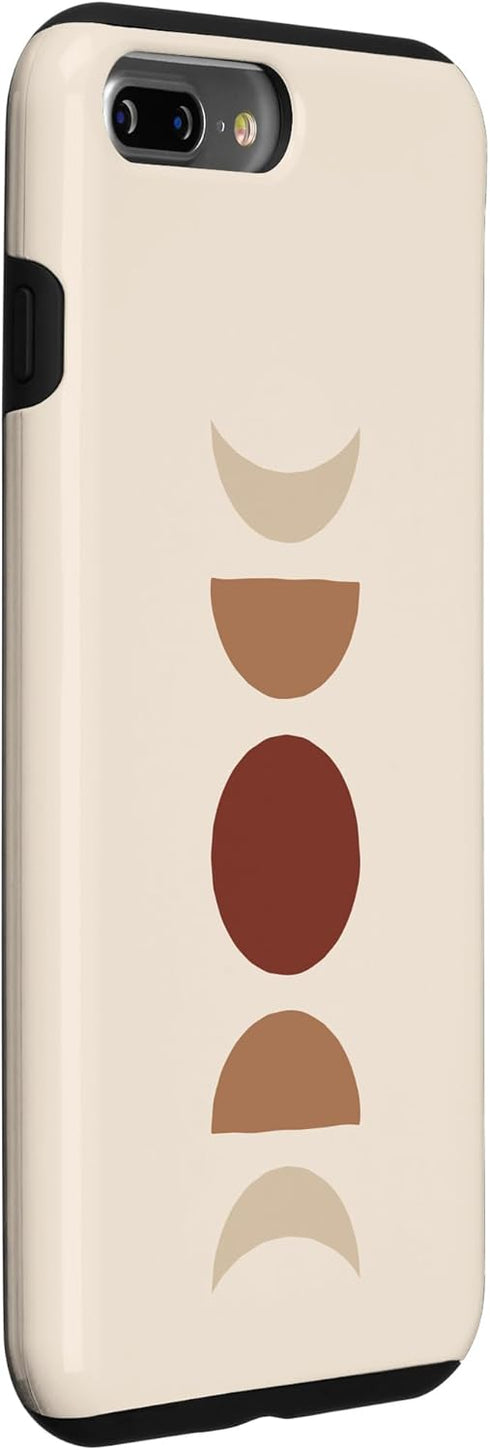 iPhone 7 Plus/8 Plus Phases of Moon Boho Beige Rust Red Burnt Orange Case...