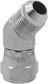(2-PACK) 6502-04-04 Hydraulic Hose Adapter Fitting 1/4" Male JIC 37°Flare?7/16"-20 UNF?× 1/4" Female JIC 37° Swivel (7/16"-20 UNF) 45°Elbow Pipe J...
