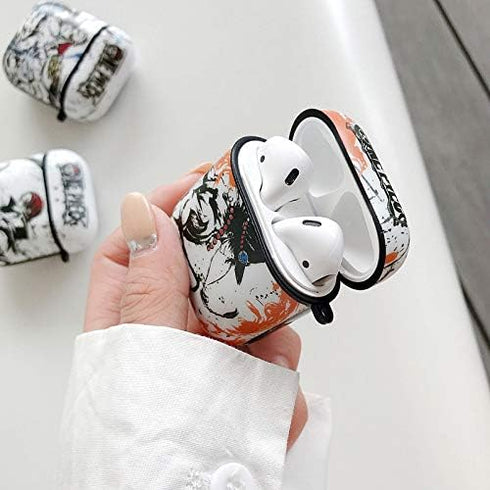 BONICI Protective Case for AirPods Pro, Creative Anime Hero Theme Chinese Landscape Painting Style White Black Soft Silicone TPU Rubber Cover Earb...