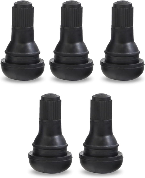 5 PCS Snap-in Tire Valve, TR412 Short Valve Stem, for Tubeless 0.45 Inches Rim Holes on Standard Vehicle Tires (Black)...