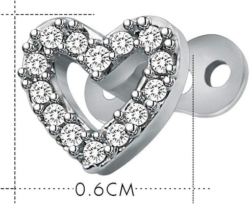2Pcs 14G Cubic Zirconia Dermal Anchor Tops and Base Surgical Steel Dainty Crystal Microdermals Body Piercings Studs Punk Personalized Jewelry Gift...