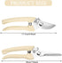 2 Pack Flower Scissors Set Stainless Steel Floral Design Supplies Tools for Flower Stem Cutter Rose Stripper Dethorner (Beige)...