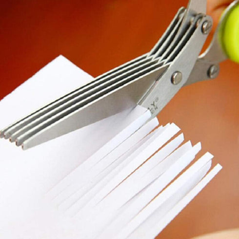 Scissors Herb Stripper Tools Kits 5-Blades Stainless Steel Scissors with Kitchen Herb Stripping Tool, Safe Cover, Cleaning Comb Multipurpose Kitch...