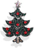 5 Pcs Multicolor Christmas Tree Brooch Set Crystal Rhinestone Xmas Brooches Pin Tiered Leaf Scarf Scarves Shawl Clip Holiday Jewelry Wedding Party...