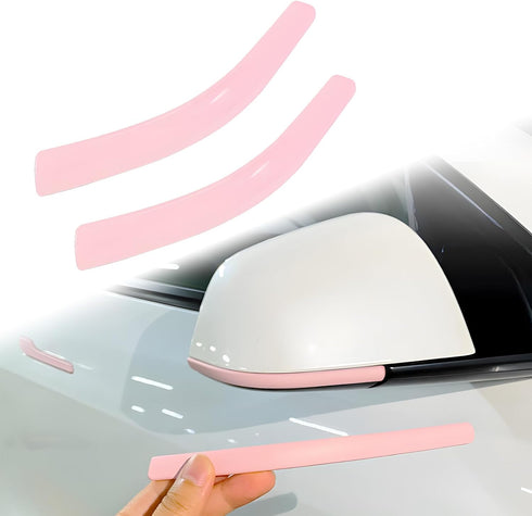 Fit Ttesl Model 3 Side Mirror Trim Strip Compatible with Model 3 2017-2023 Protect Side Mirror Trim Cover ABS Exterior Accessories(Light Pink)...