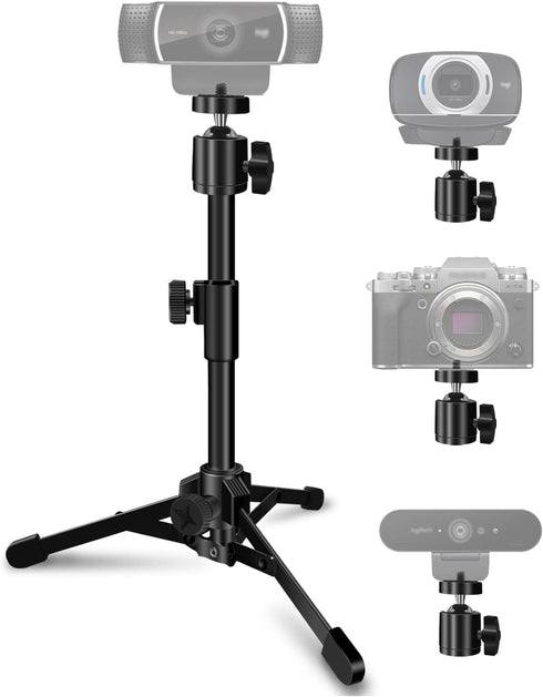 Desktop Webcam Tripod Stand, Extendable Webcam Camera Stand Tripod for Logitech Stream Webcam C925e C922x C922 C930e C930 C920 C615 and Other Devi...