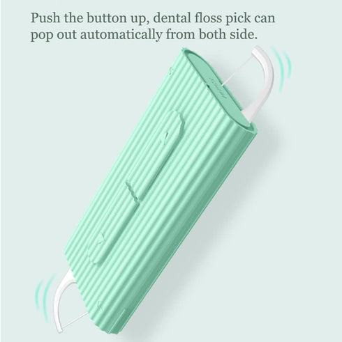 Portable Automatic Dental Floss Pick Organizer Case, Dental Floss Pick Dispenser Case with 10 Floss Picks. Floss Pick Holder Boxes for Teeth Clean...